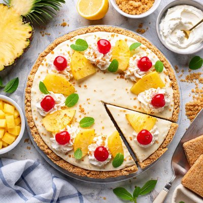 Image of No Bake Pineapple Cheesecake
