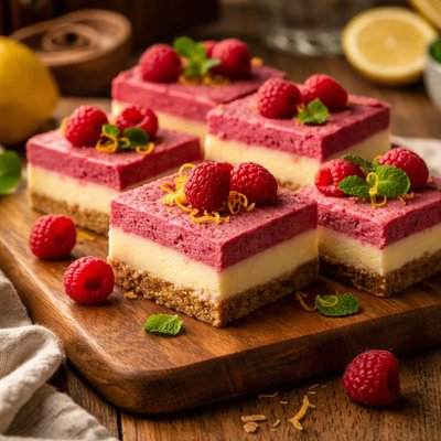 Image of No Bake Raspberry Lemon Bars