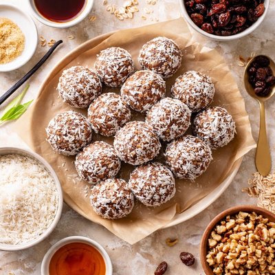 Image of No Bake Rum Raisin Balls
