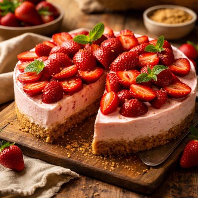 Image of No Bake Strawberry Cake