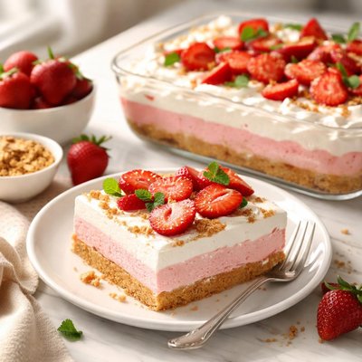 Image of No Bake Strawberry Dessert