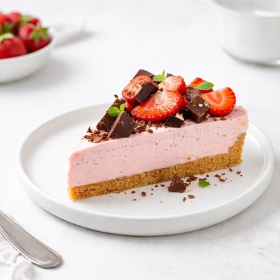 Image of No Bake Strawberry Pie with Chocolate Chunks