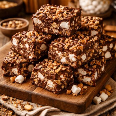Image of No Bake Toffee Rocky Road Bars