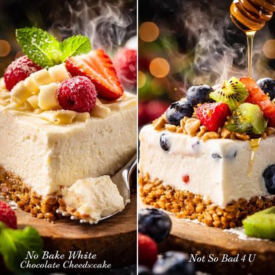 Image of No Bake White Chocolate Cheesecake and Not So Bad 4 U