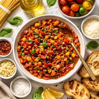 Image of No Cook Fresh Tomato Pasta Sauce