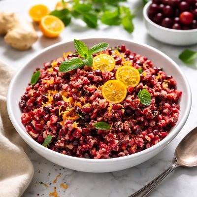 Image of No Cook Gingered Cranberry Kumquat Relish
