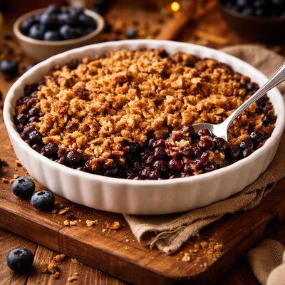 Image of No Crust Blueberry Pie with Crumble Topping