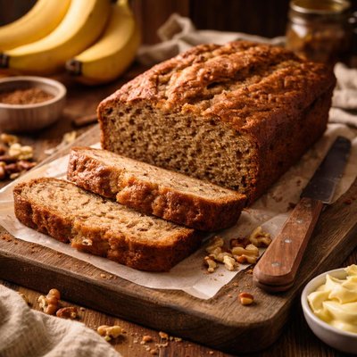 Image of No Dairy or Eggs Banana Bread