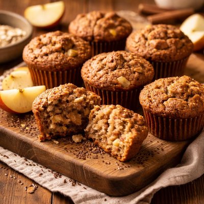 Image of No Egg Whole Wheat Flax N Apple Muffins