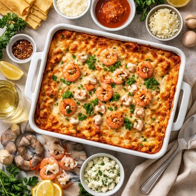 Image of No Fail Baked Seafood Lasagna K