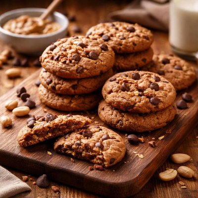 Image of No Fat Added Chocolate Peanut Butter Cookies