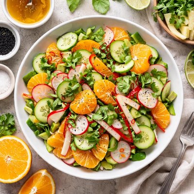 Image of No Fat Orange Cucumber and Jicama Salad