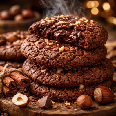 Image of No Flour Hazelnut Chocolate and Cinnamon Cookies