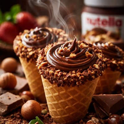 Image of No Ice Cream Nutella Cones