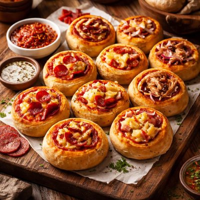 Image of No Knead Pizza Rolls Pepperoni Hawaiian or Bbq Chicken
