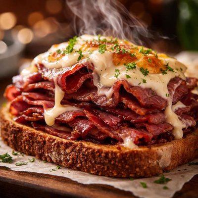 Image of No Kraut Open Faced Reuben