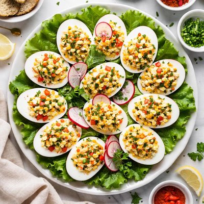 Image of No Mayo Stuffed Eggs