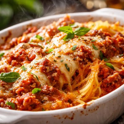 Image of No Pasta Pasta Bake with Spaghetti Squash for Two