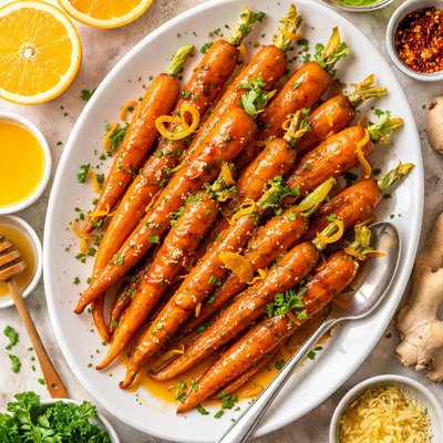 Image of No Sugar Added Carrots Glazed with Orange and Ginger