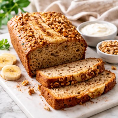 Image of No Sugar Banana Bread Made with Stevia and Yogurt
