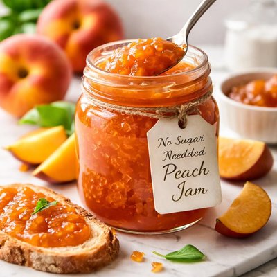 Image of No Sugar Needed Peach Jam