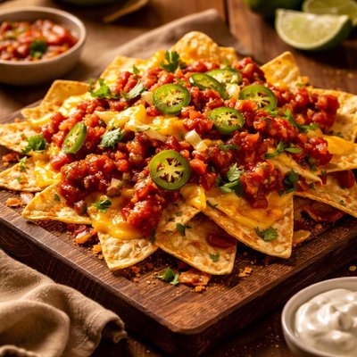 Image of No Time Flat Nuked Nachos with Salsa and Cheese