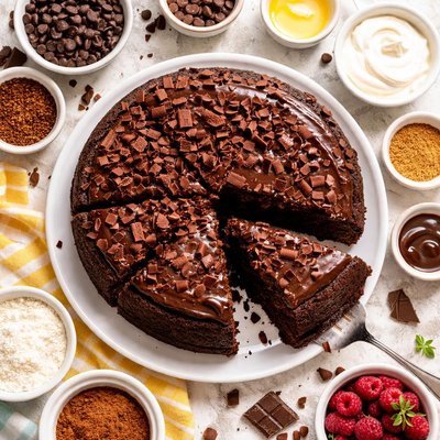 Image of No Yolk Chocolate Fudge Cake