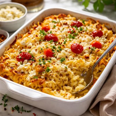 Image of Noodle Feta and Muenster Cheese Bake