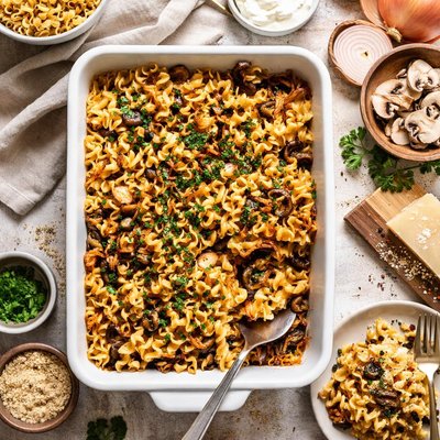 Image of Noodle Kugel Onion Mushroom