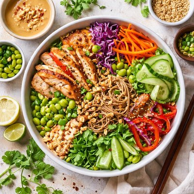 Image of Noodle Salad with Spicy Peanut Butter Dressing