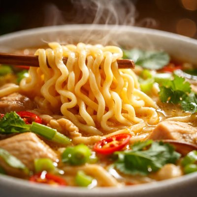Image of Noodles in Soup