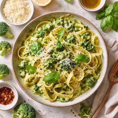 Image of Noodles with Creamed Broccoli Sauce