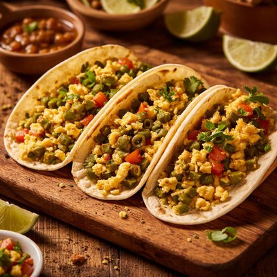 Image of Nopalitos Con Huevos Breakfast Tacos