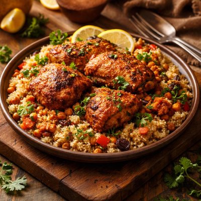 Image of North African Chicken and Couscous