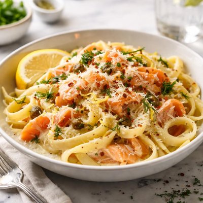 Image of Northwest Creamy Smoked Salmon Fettuccine Alfredo