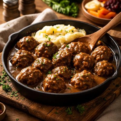 Image of Norwegian Meatballs in Brown Gravy