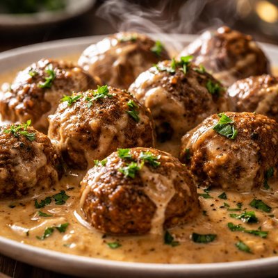 Image of Norwegian Meatballs with Spiced Cream Sauce