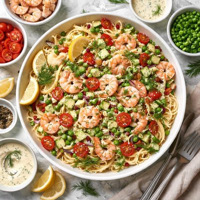 Image of Norwegian Spaghetti Salad with Shrimp