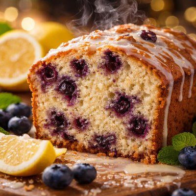 Image of Not So Healthy Healthier Blueberry Lemon Pound Cake