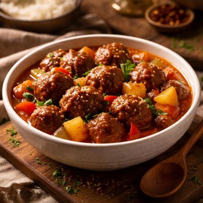 Image of Not Too Sweet Sour Meatballs Crock Pot