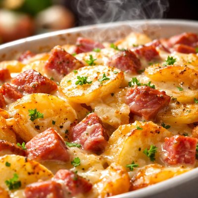 Image of Not Your Ordinary Scalloped Potatoes with Ham