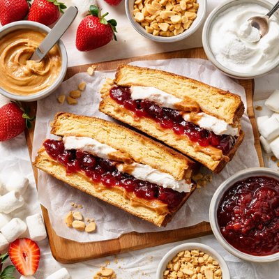 Image of Notches Unknown Pbj Peanut Butter Jelly and Marshmallow Sandwich
