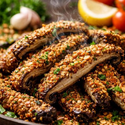 Image of Nut Crusted Portobello Mushroom Strips