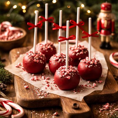 Image of Nutcracker Peppermint Red Velvet Cake Pops