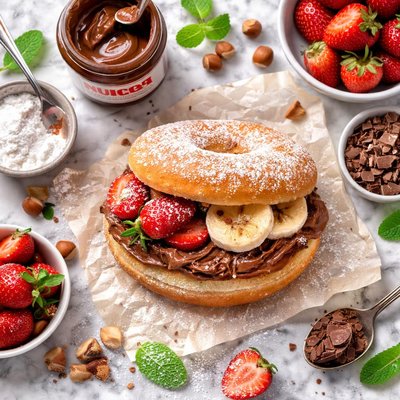 Image of Nutella Doughnut or Donut Sandwich