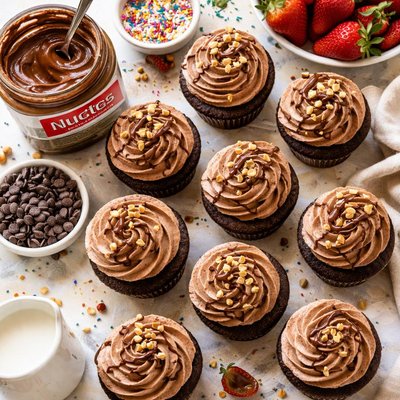 Image of Nutella Frosted Cupcakes