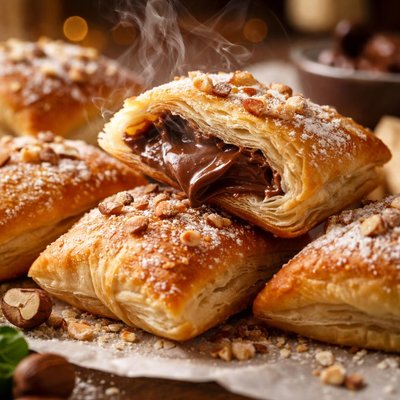 Image of Nutella Pastry Puffs Puff Pastry with Nutella Filling German