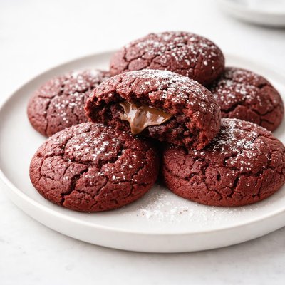 Image of Nutella Stuffed Red Velvet Cookies