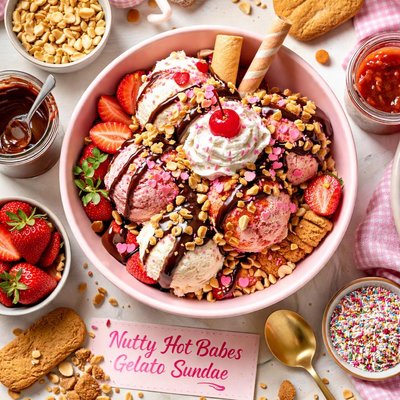 Image of Nutty Hot Babes Gelato Sundae