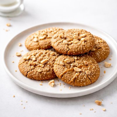 Image of Nutty Peanut Butter Tahini Sesame Seed Soft Cookies